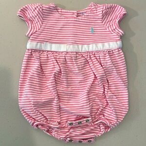 EUC Ralph Lauren Girls’ Bubble Cotton Romper Onesie 3 Months
